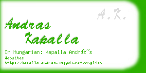 andras kapalla business card